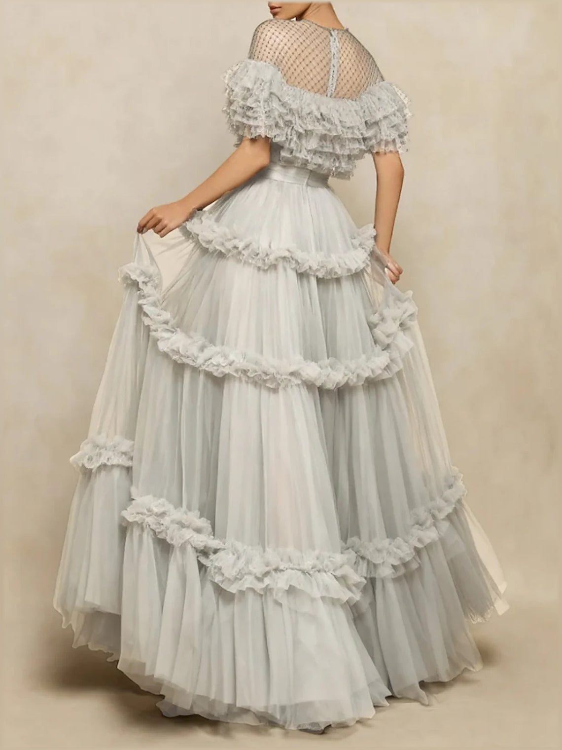 Black floor-length prom dress, alternate view showing the overall dress design