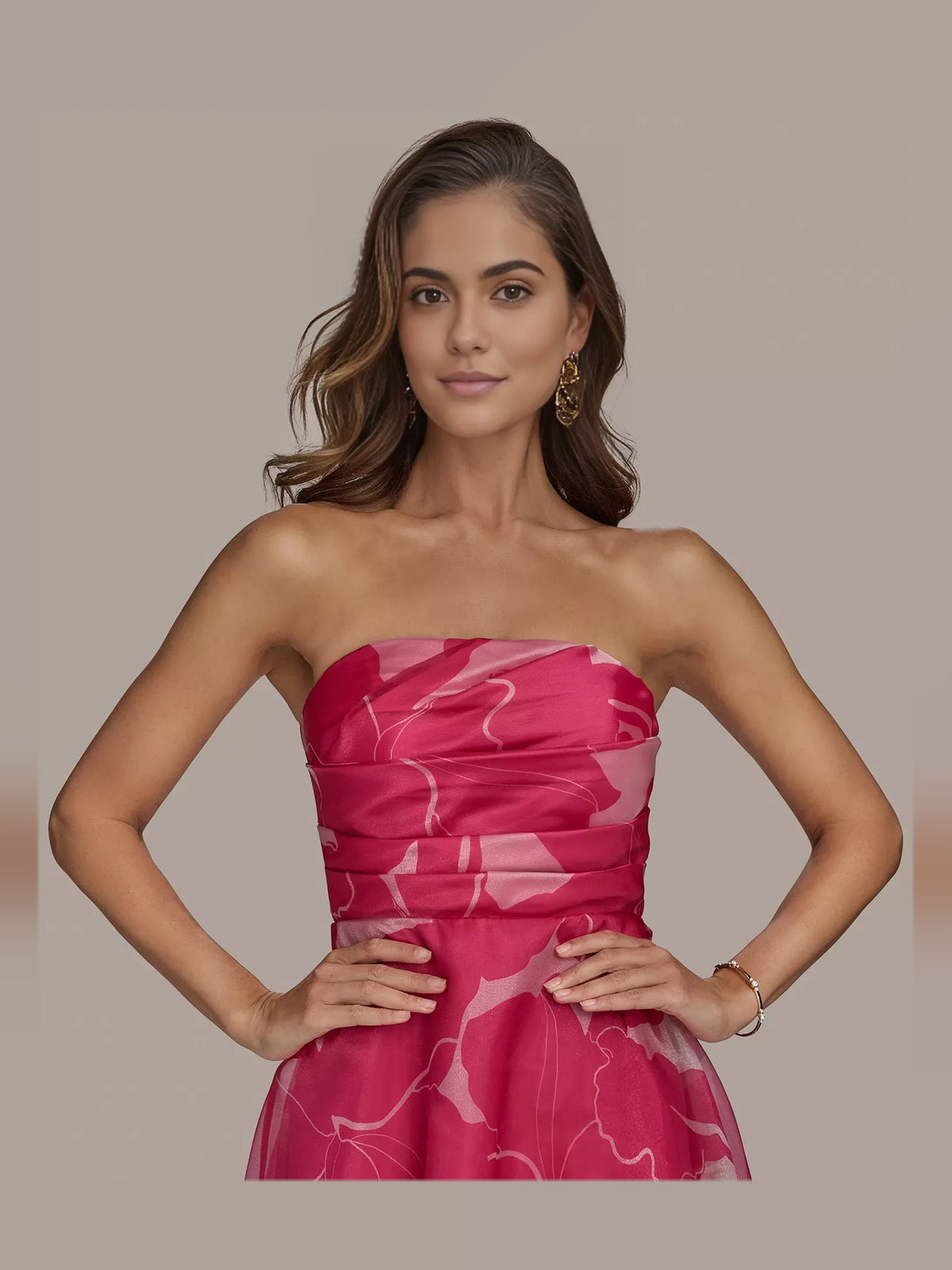 As Picture a-line floor-length formal dress with ruching, alternate view showing the waist