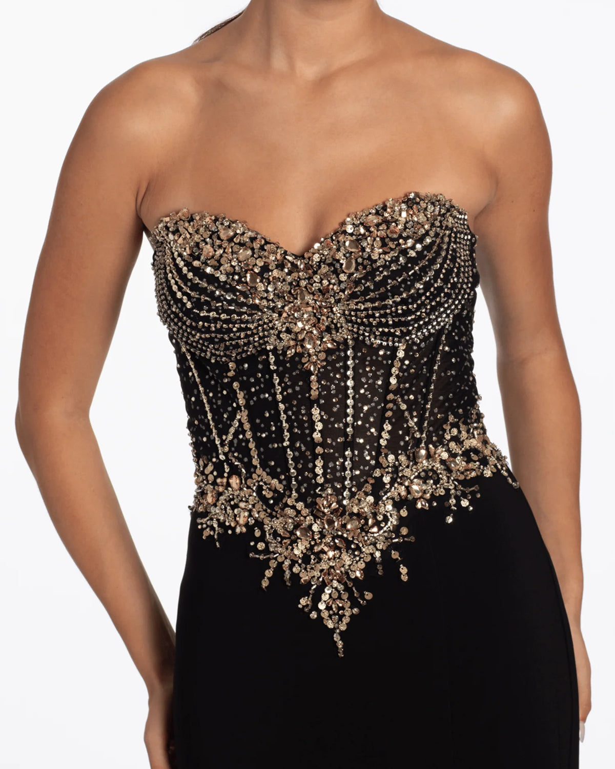 strapless column maxi prom dress - image 4