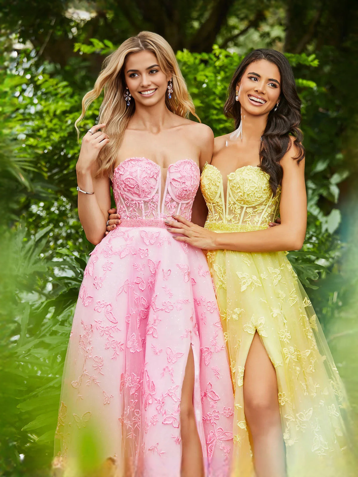Pink floor-length prom dress, alternate view showing the overall dress design
