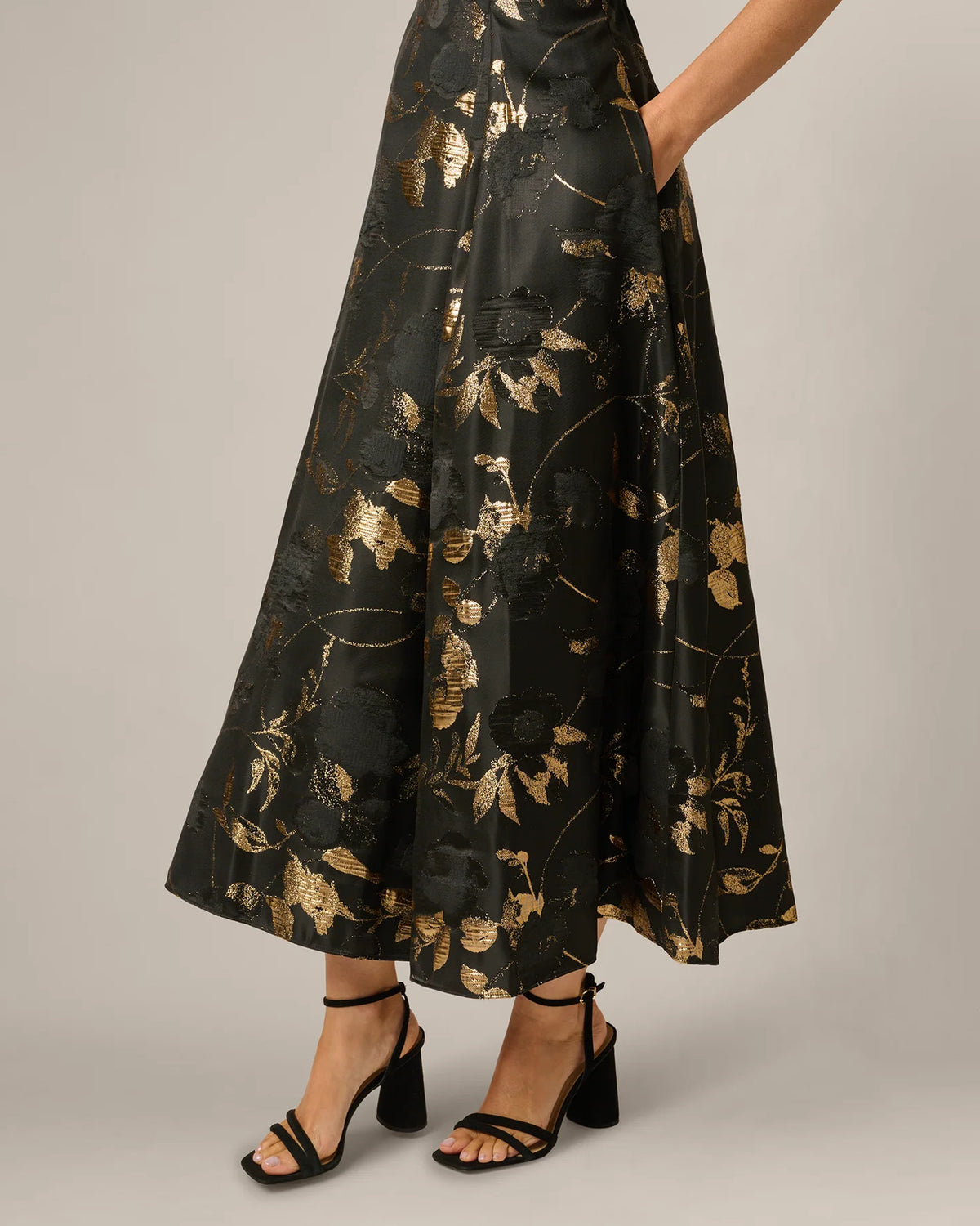 off-shoulder a-line midi mother of the bride dress - image 4
