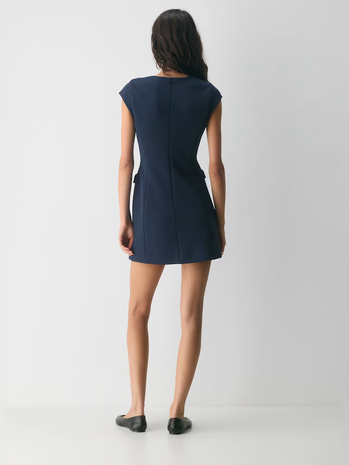 Teal mini homecoming dress, alternate view showing the overall dress design