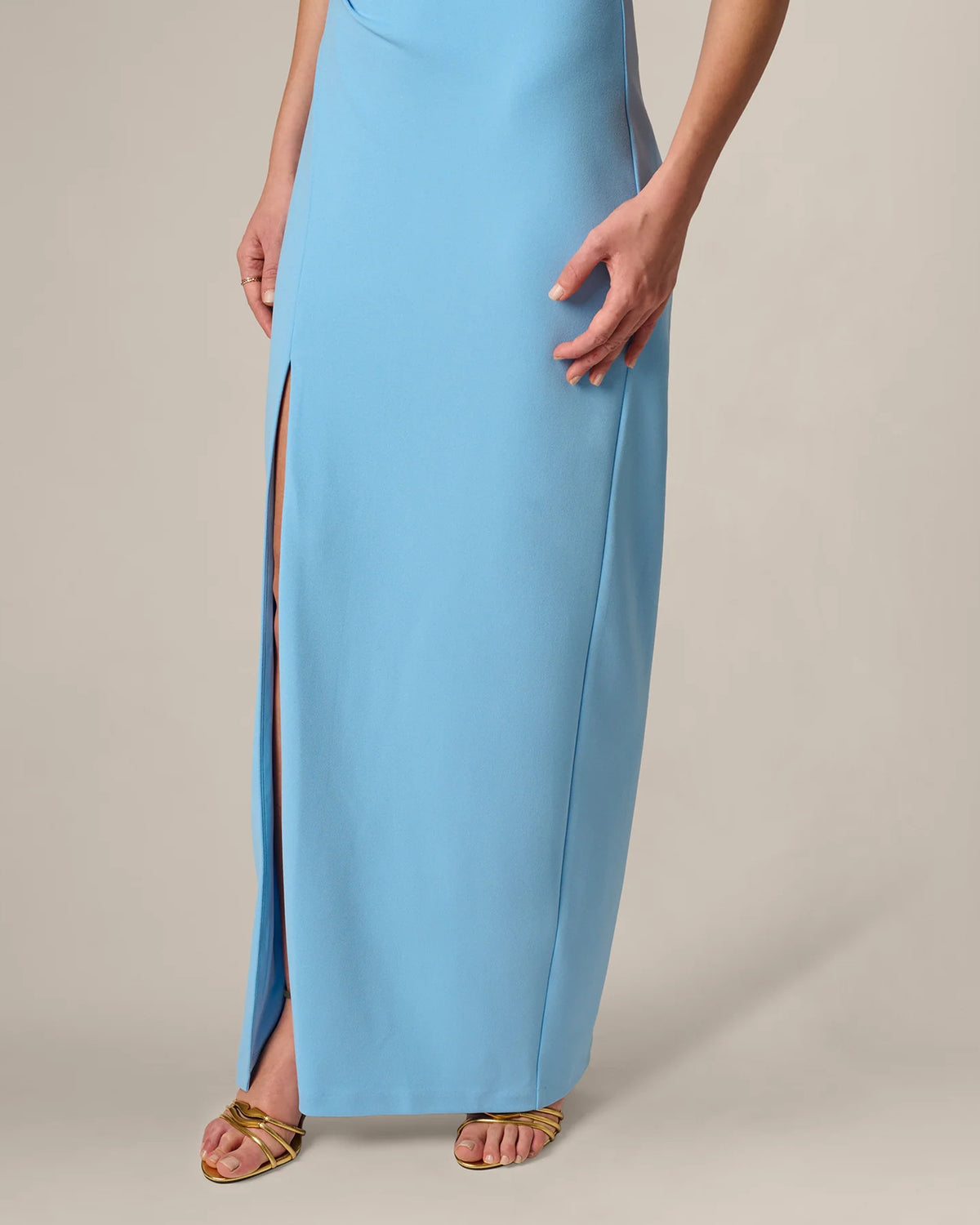 one-shoulder sheath maxi mother of the bride dress - image 4