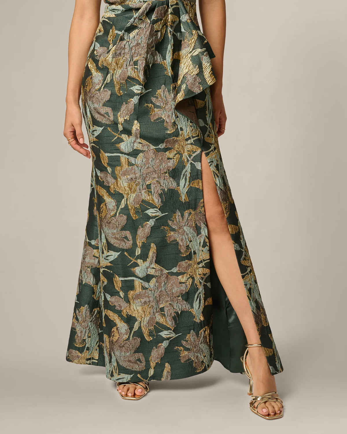 one-shoulder a-line maxi mother of the bride dress - image 4