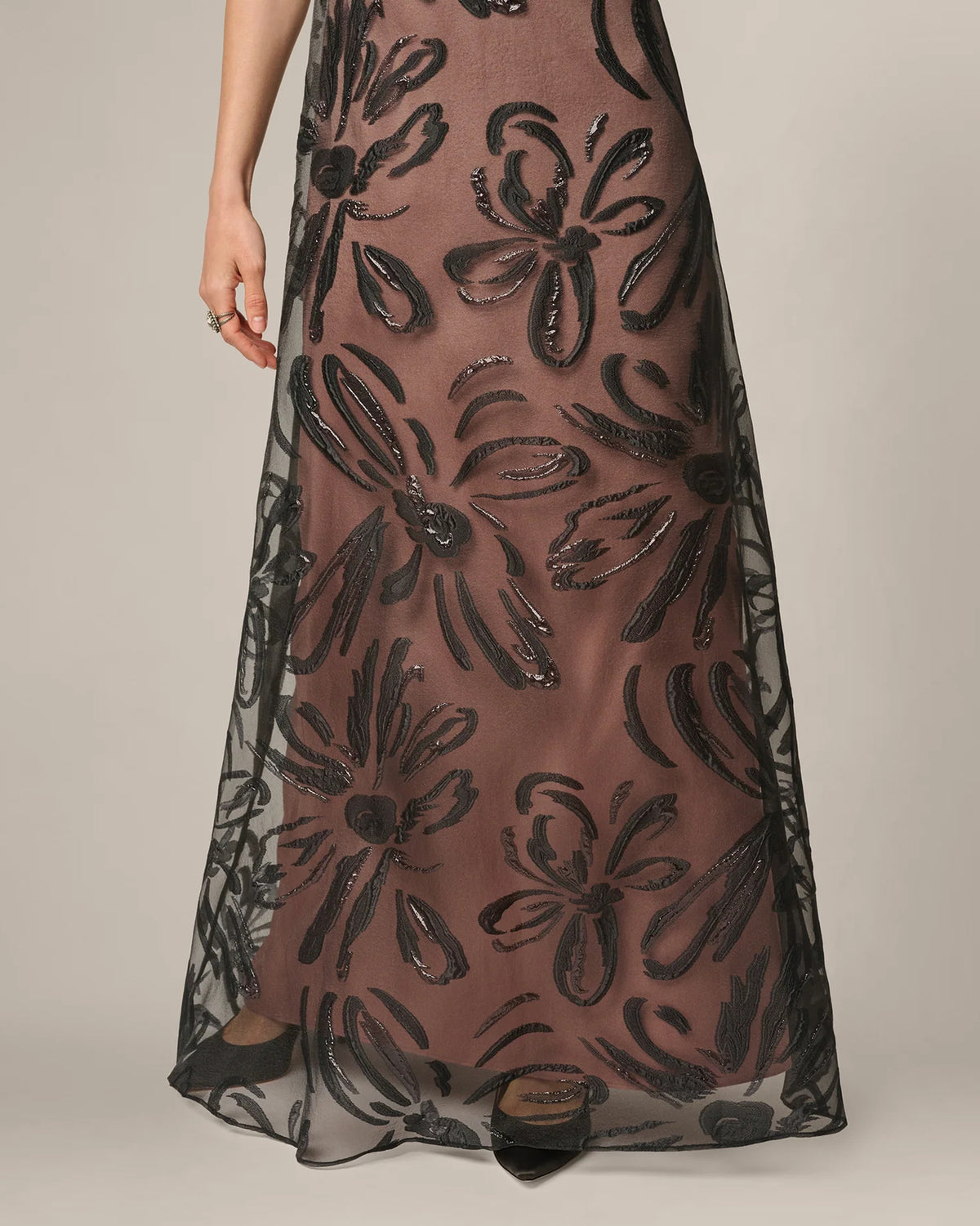 short-sleeve a-line maxi mother of the bride dress - image 4