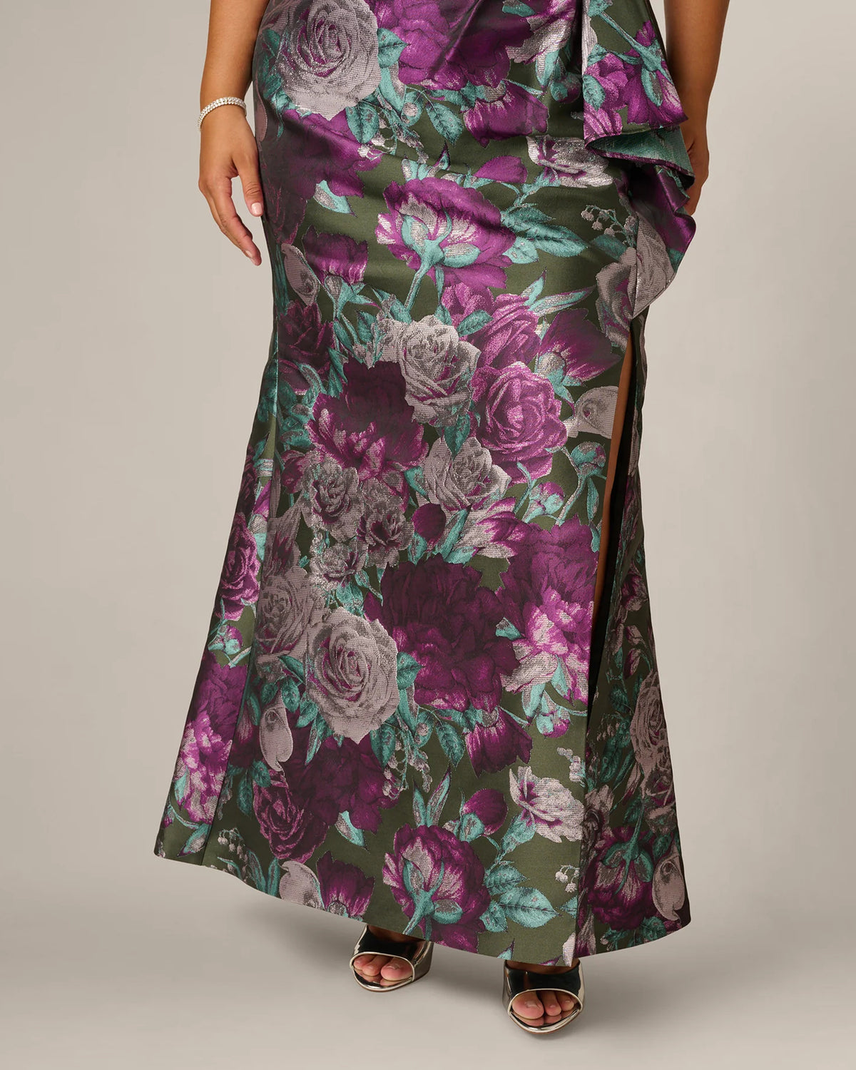 one-shoulder mermaid maxi mother of the bride dress - image 4