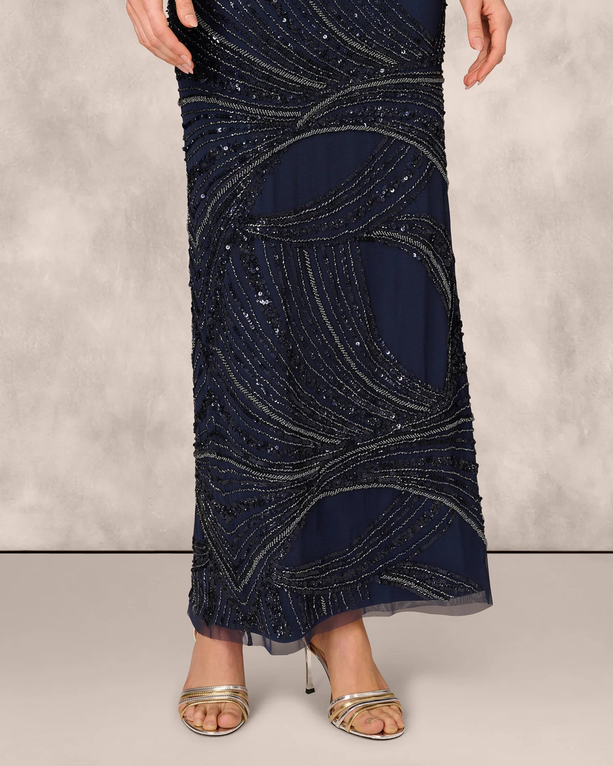 short-sleeve sheath maxi mother of the bride dress - image 4