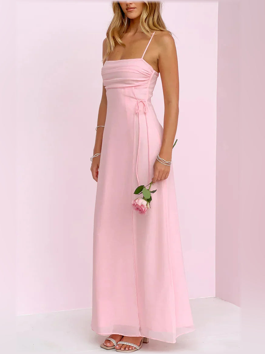Square Neck Spaghetti Strap A-Line Floor-Length Elegant Formal Dress, product image 4