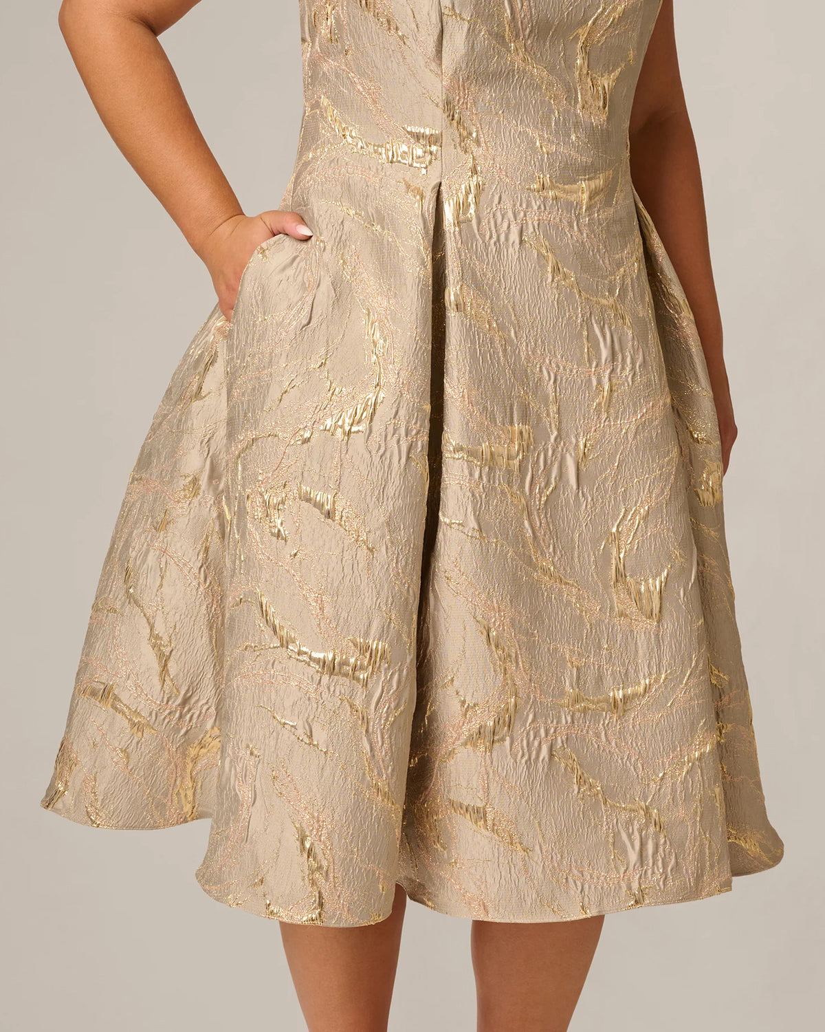 square neck fit-and-flare midi mother of the bride dress - image 4