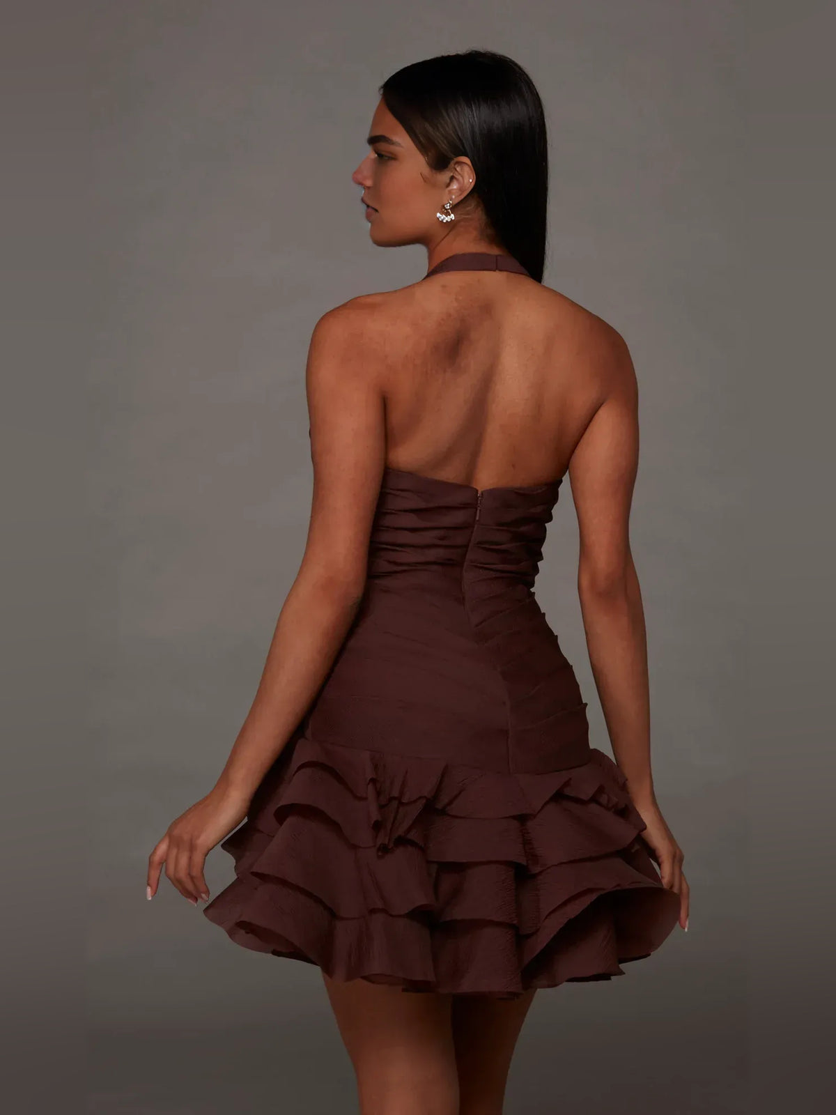 Light Blue short homecoming dress, alternate view showing the overall dress design