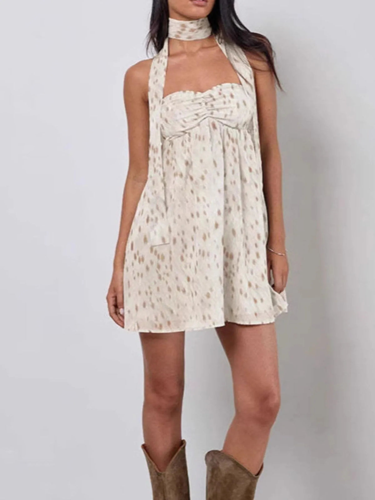 Orange mini homecoming dress, alternate view showing the overall dress design