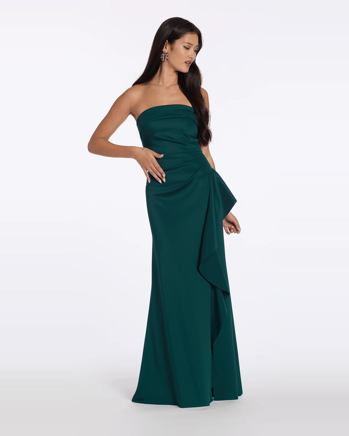 strapless column maxi prom dress - image 4