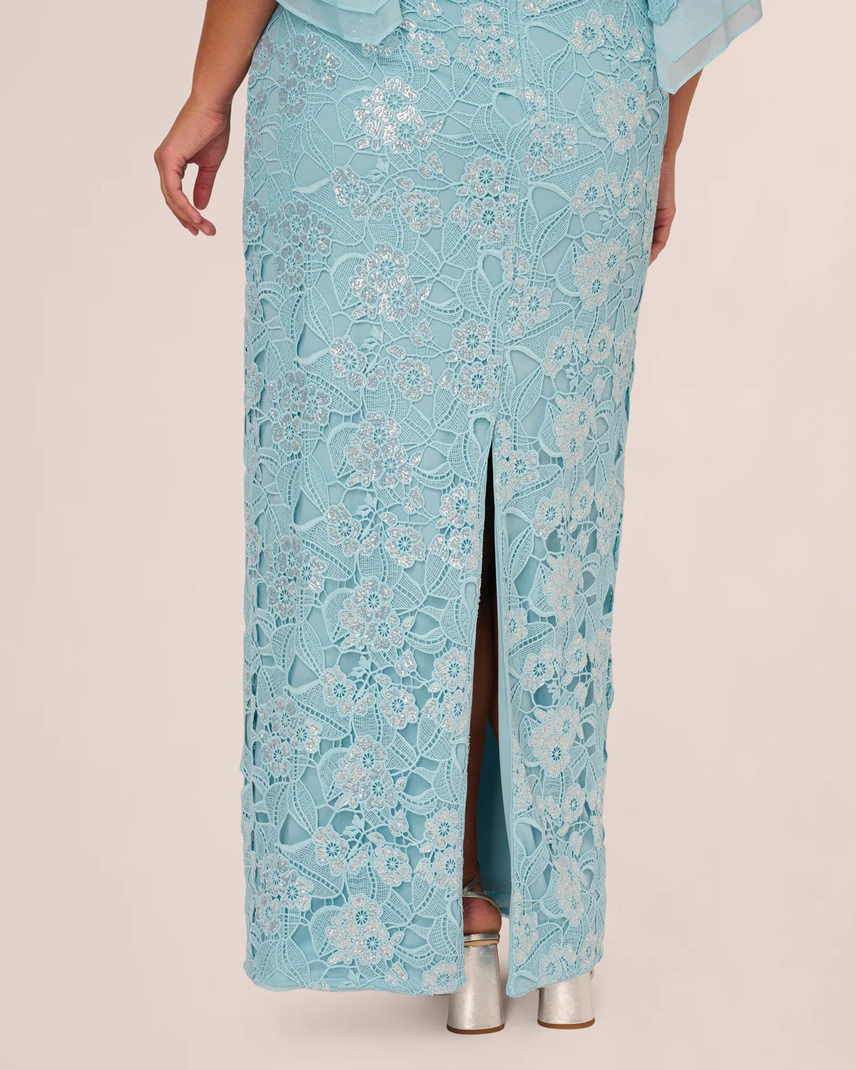 off-shoulder a-line maxi mother of the bride dress - image 4