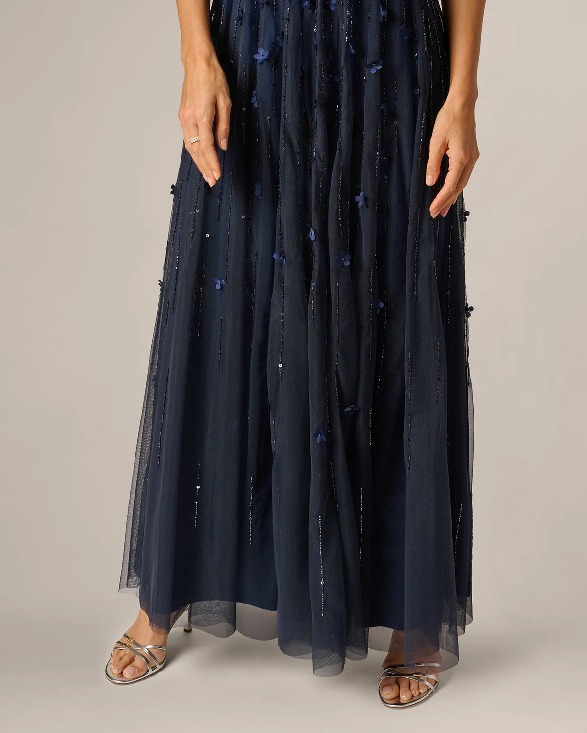 short-sleeve a-line maxi mother of the bride dress - image 4