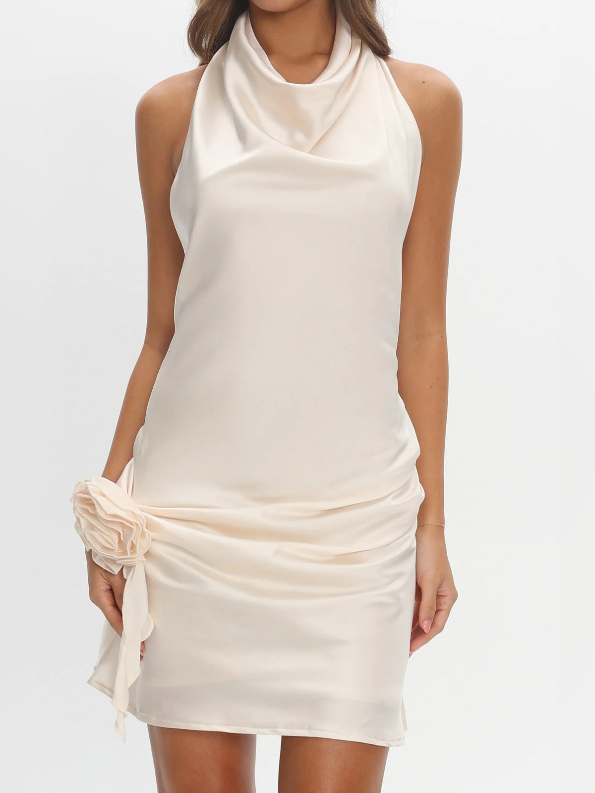 Pearl mini homecoming dress, alternate view showing the overall dress design