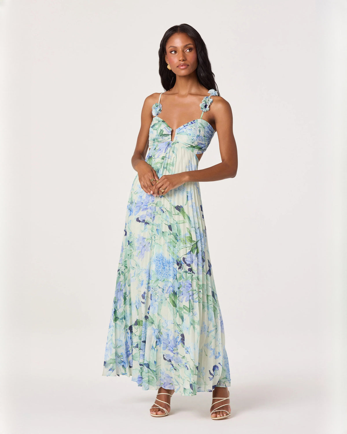 sleeveless chiffon a-line maxi bridesmaid dress - image 4