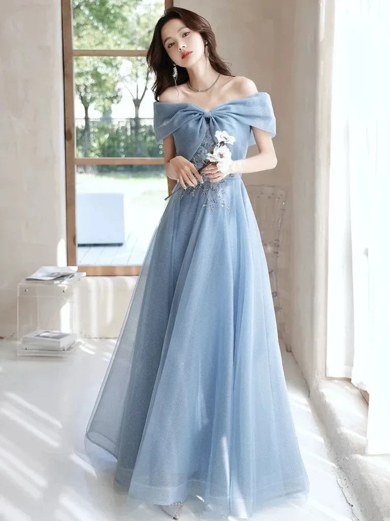 Light Blue floor-length prom dress, alternate view showing the overall dress design