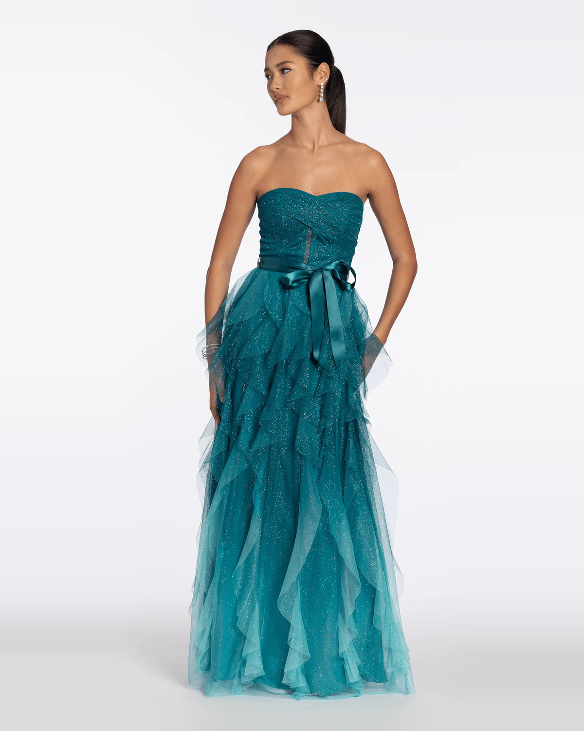strapless a-line maxi prom dress - image 4