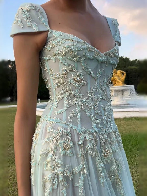 Mint Green floor-length prom dress, alternate view showing the overall dress design