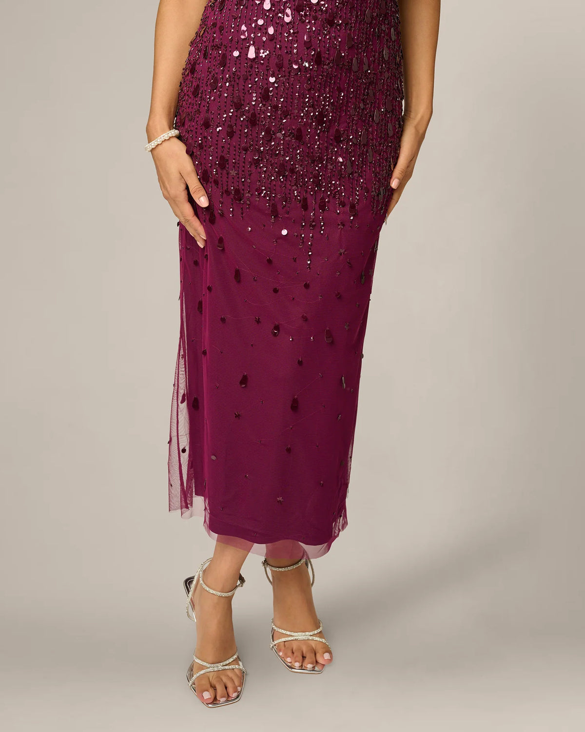flutter-sleeve a-line midi mother of the bride dress - image 4