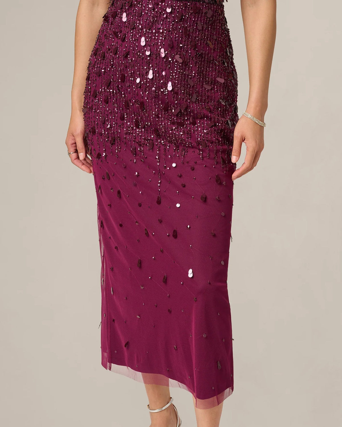 flutter-sleeve a-line midi mother of the bride dress - image 4