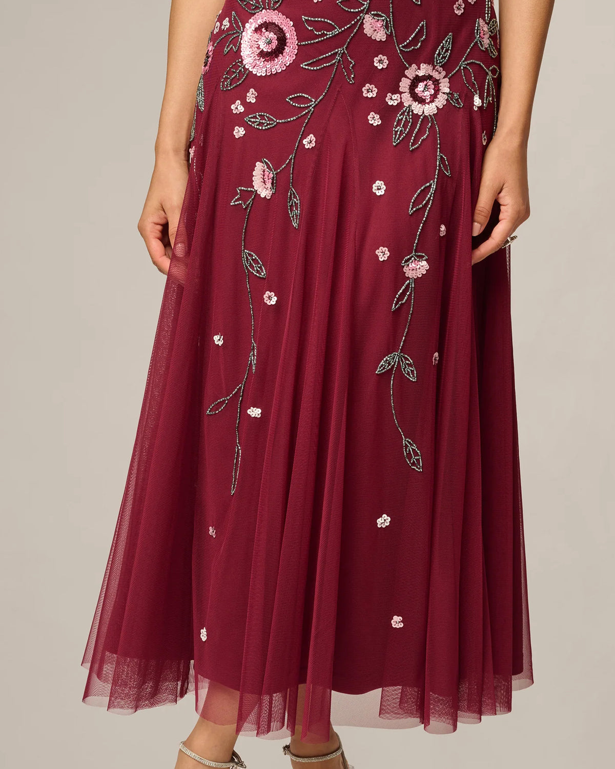 spaghetti strap a-line maxi mother of the bride dress - image 4