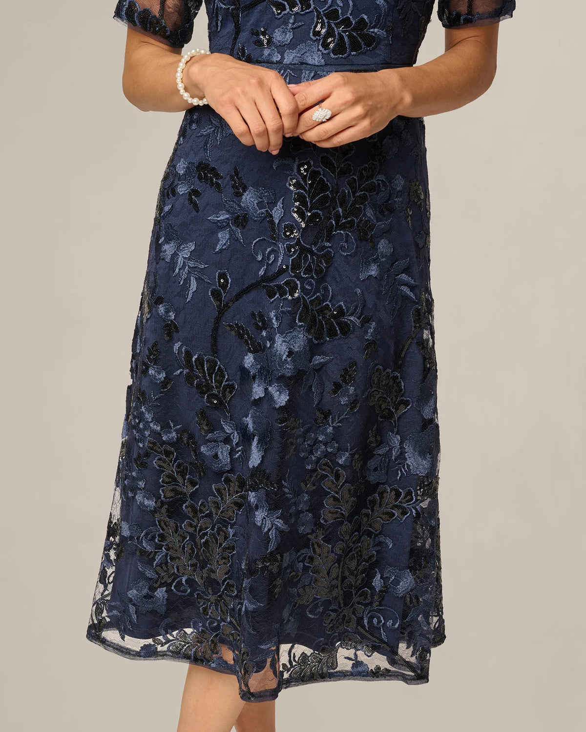 spaghetti strap a-line midi mother of the bride dress - image 4