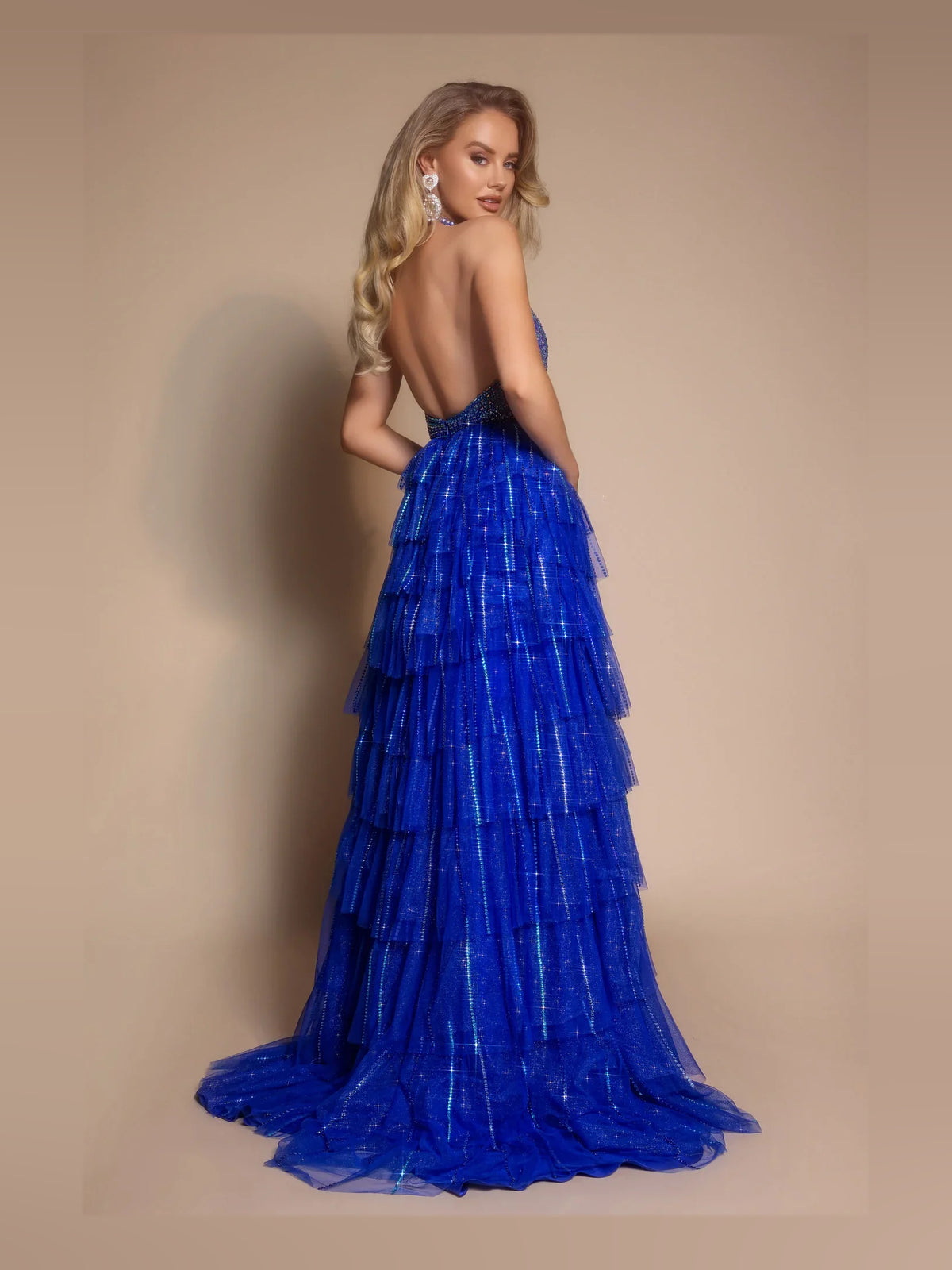 Black floor-length prom dress, alternate view showing the overall dress design