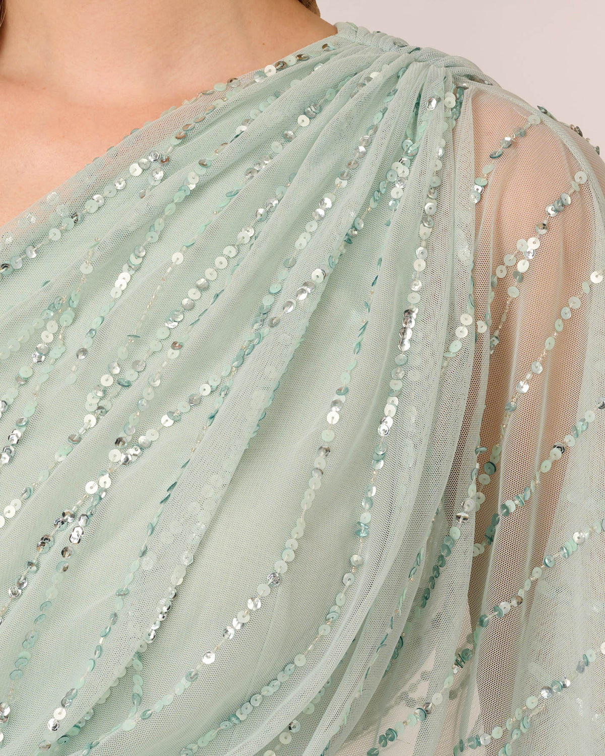 one-shoulder a-line maxi mother of the bride dress - image 4