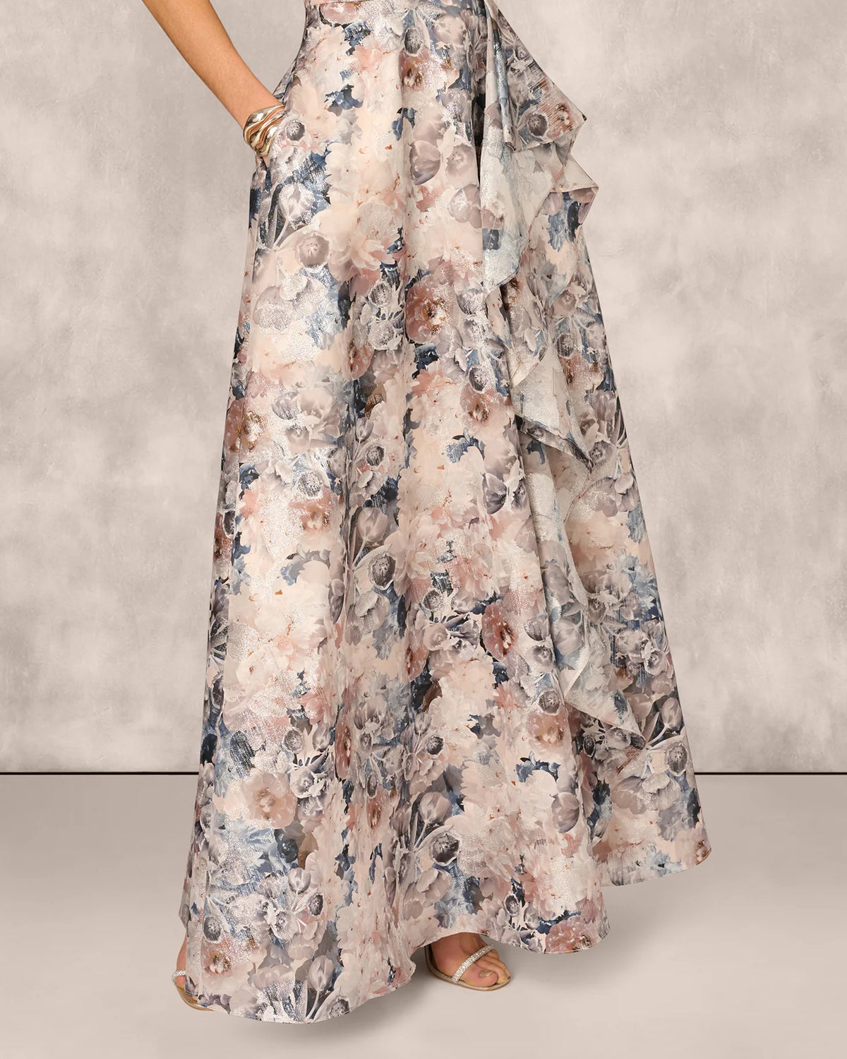 one-shoulder a-line maxi mother of the bride dress - image 4