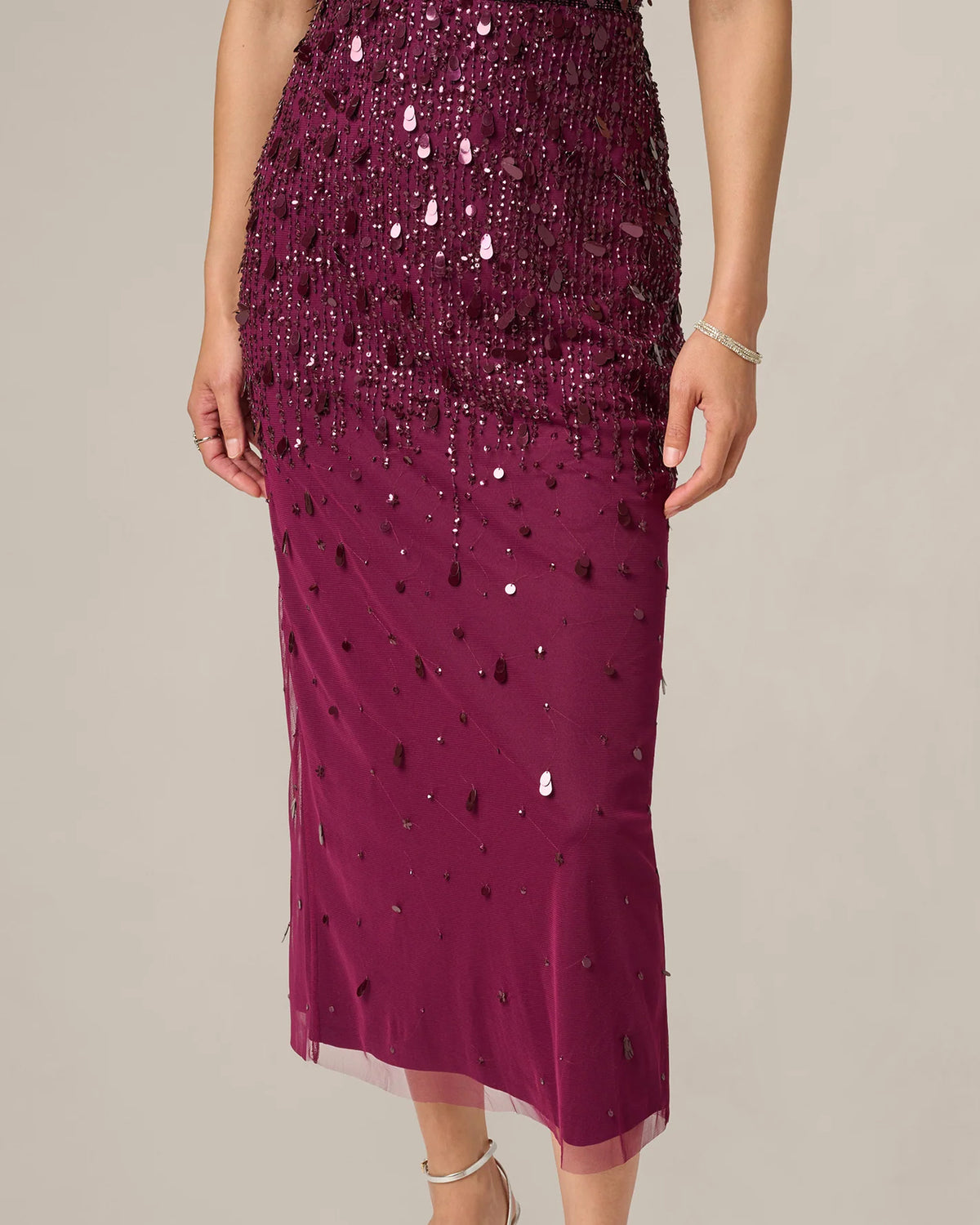 flutter-sleeve a-line midi mother of the bride dress - image 4