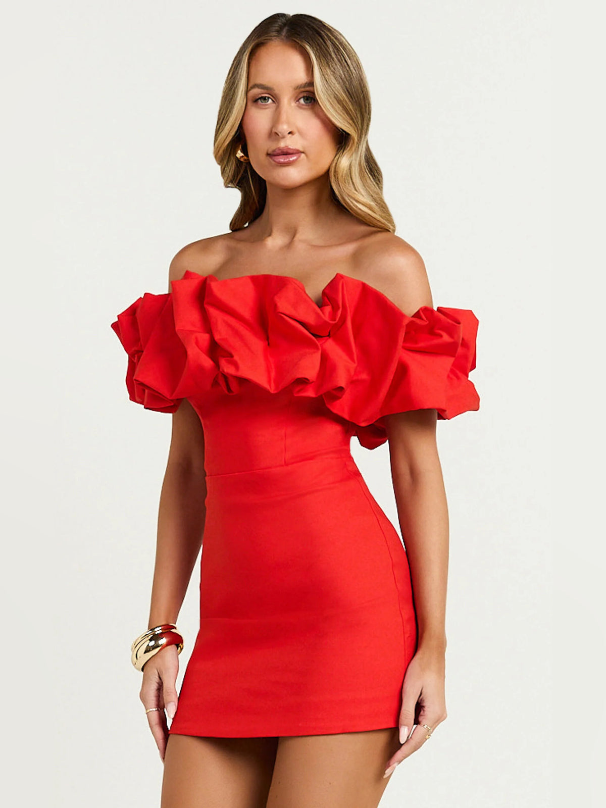 Red mini homecoming dress, alternate view showing the overall dress design