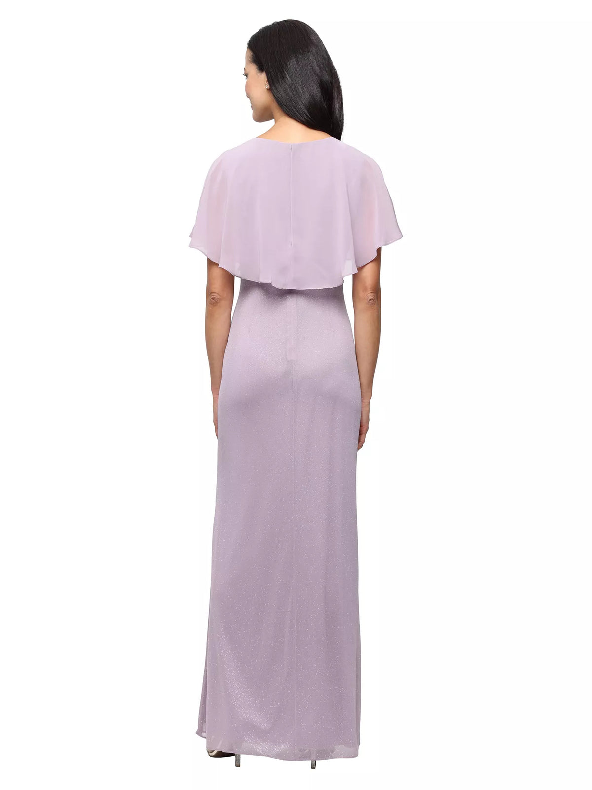 Navy Blue floor-length mother of the bride dress, alternate view showing the overall dress design