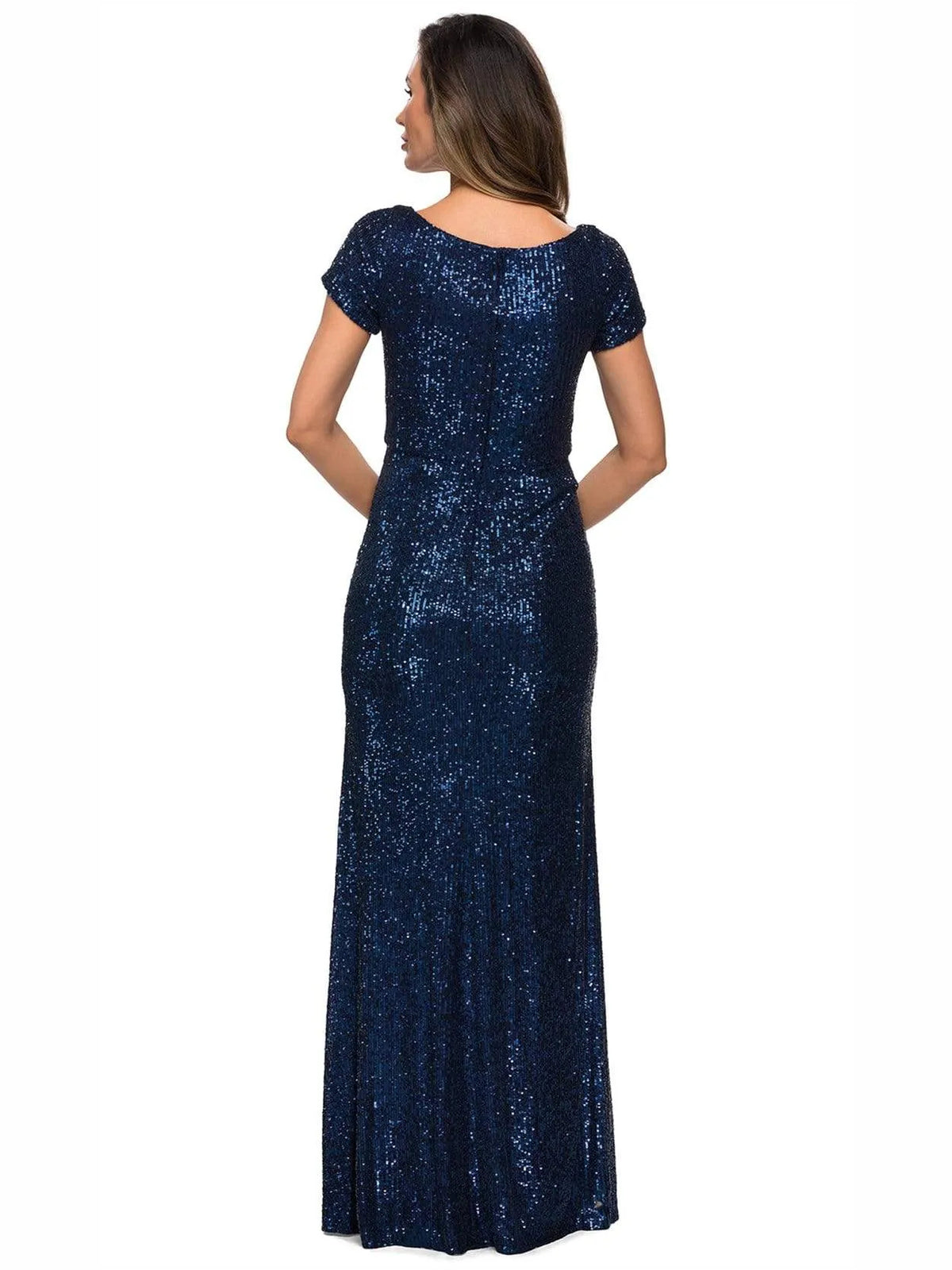 Cabernet maxi mother of the bride dress, alternate view showing the overall dress design
