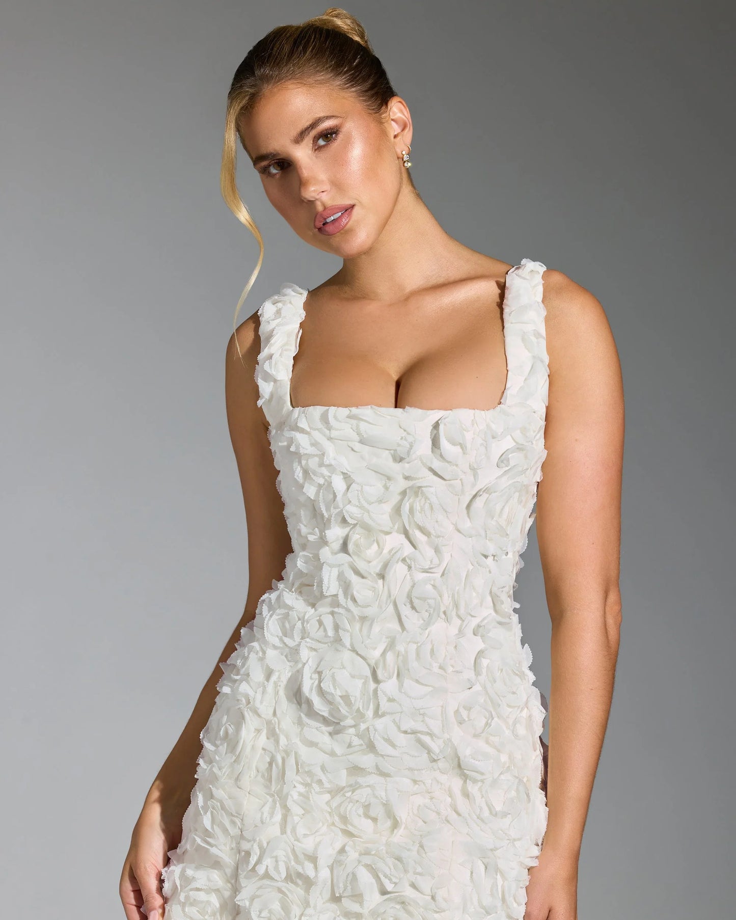 posy floral white mini homecoming dress - image 5