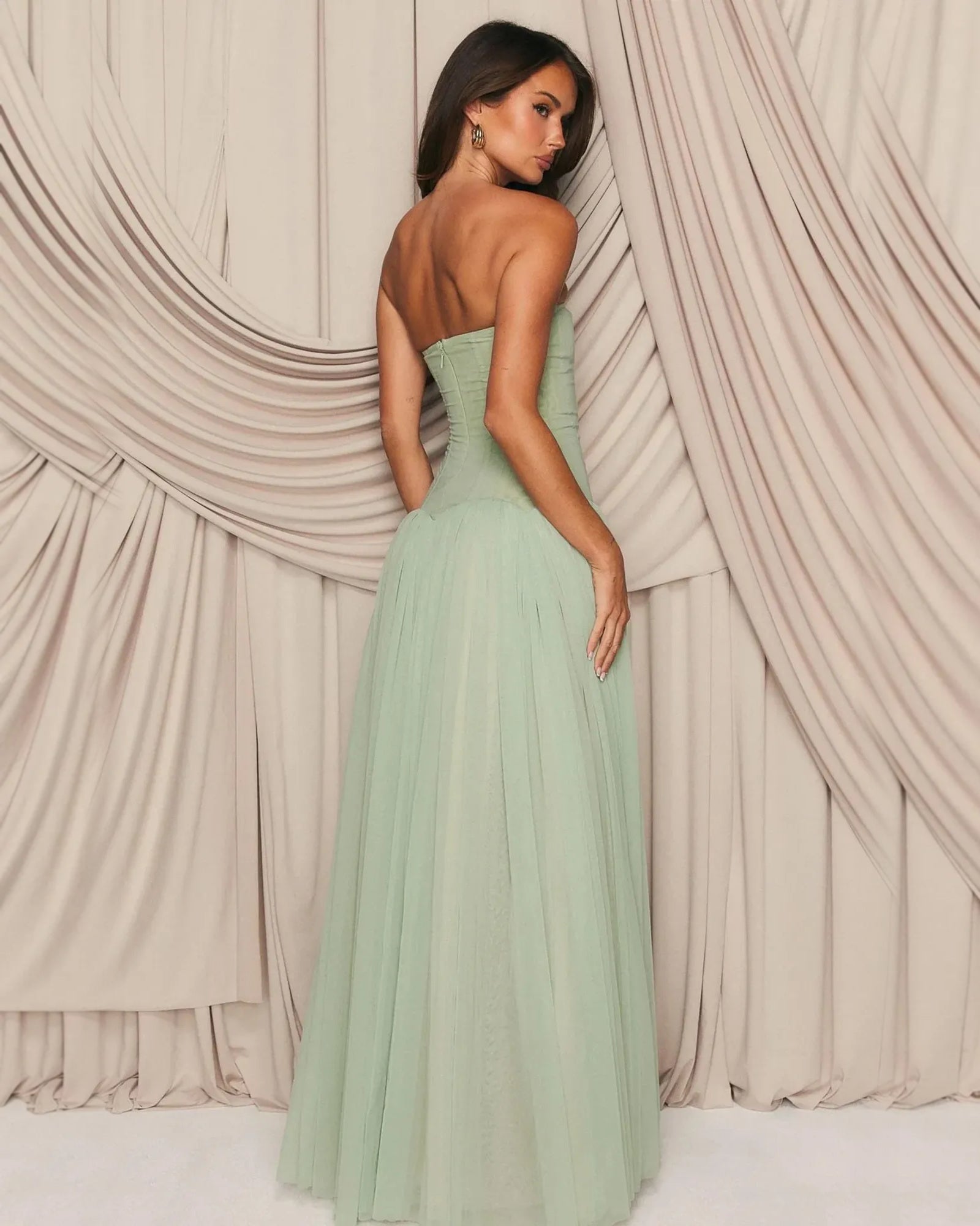 strapless drop waist tulle ball gown formal dress - image 5