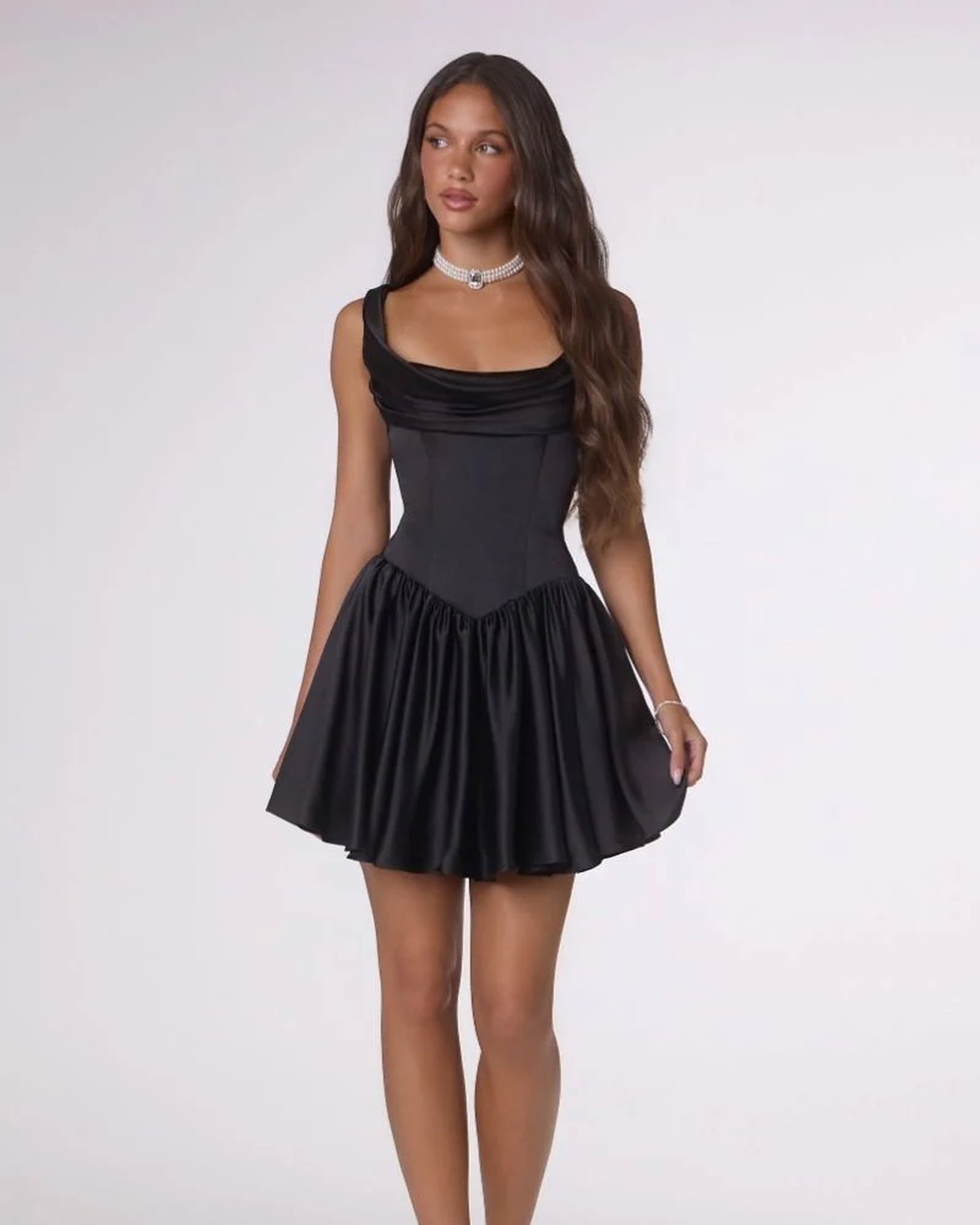 allie lace up satin mini homecoming dress - image 5