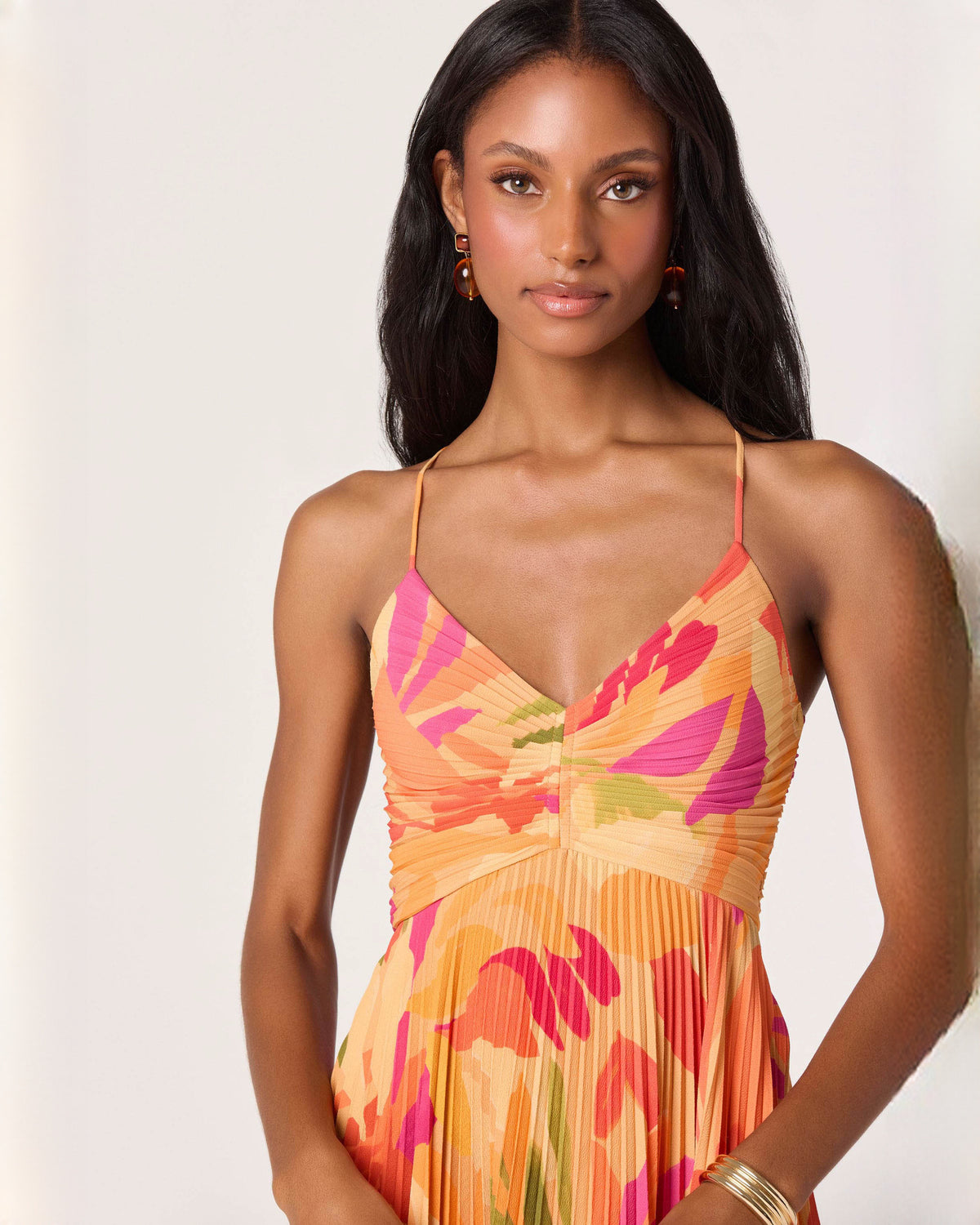 sleeveless chiffon a-line midi bridesmaid dress - image 5