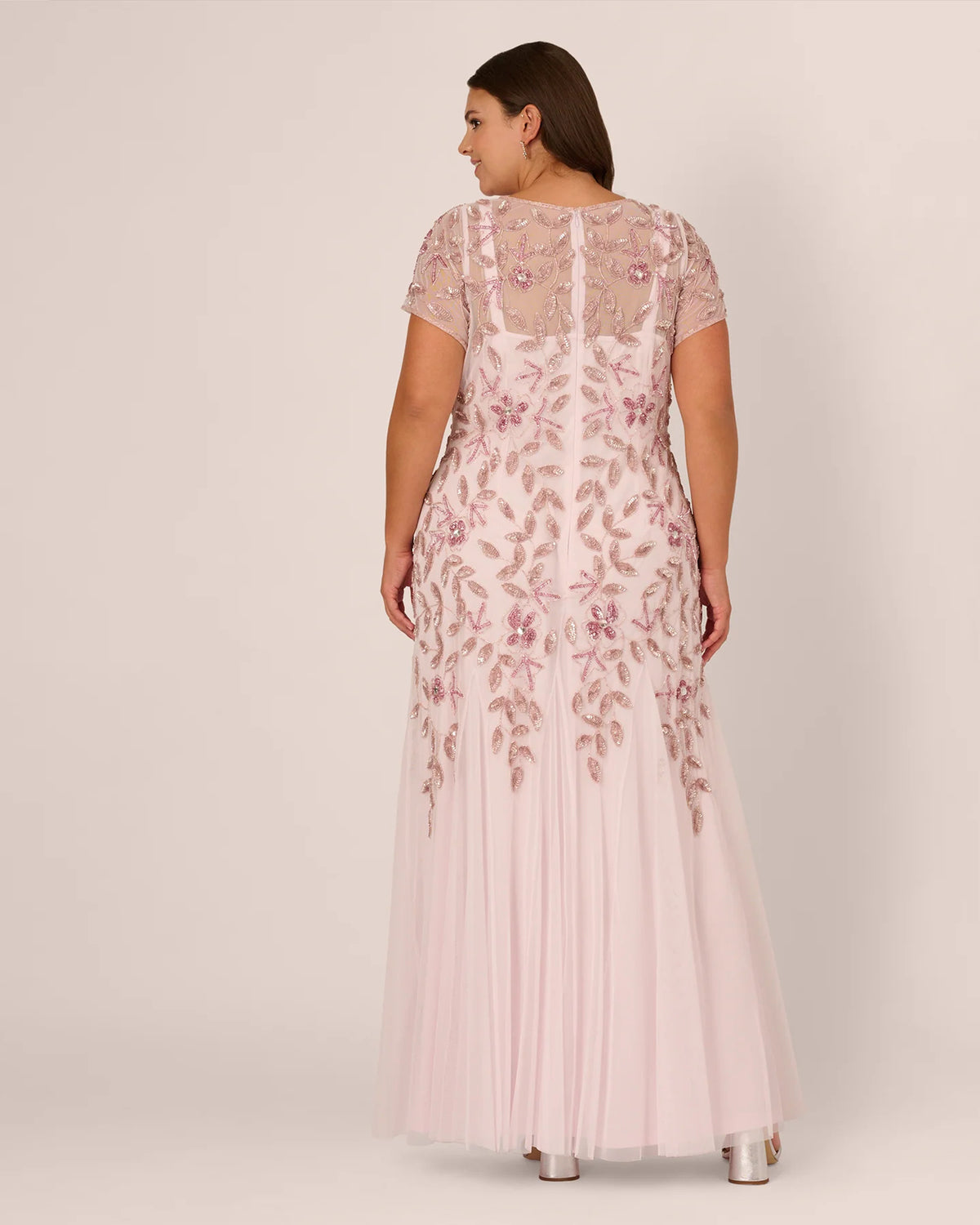 short-sleeve a-line maxi mother of the bride dress - image 5