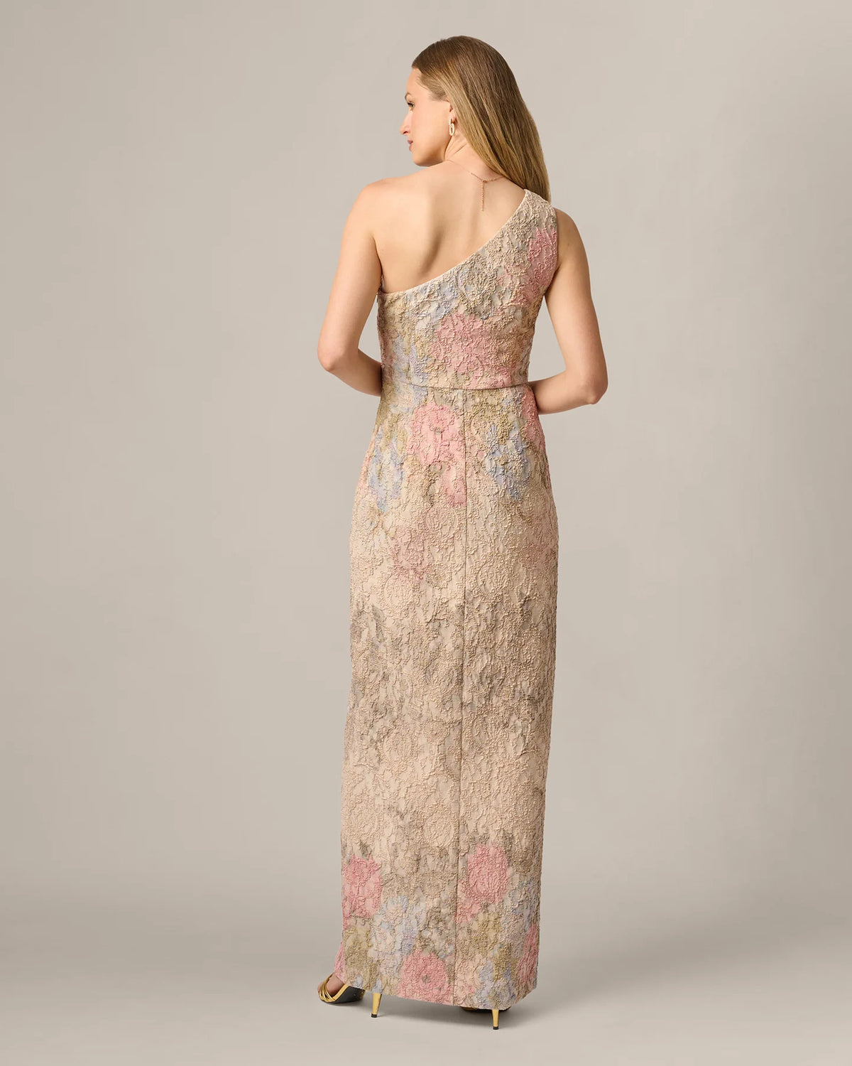 one-shoulder sheath maxi mother of the bride dress - image 5