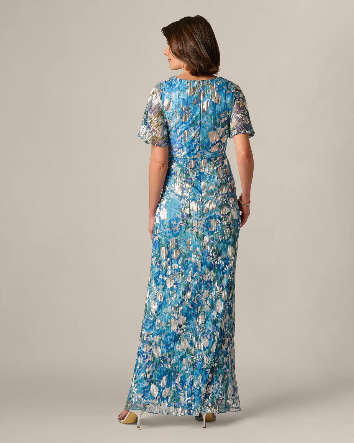 flutter-sleeve a-line maxi mother of the bride dress - image 5