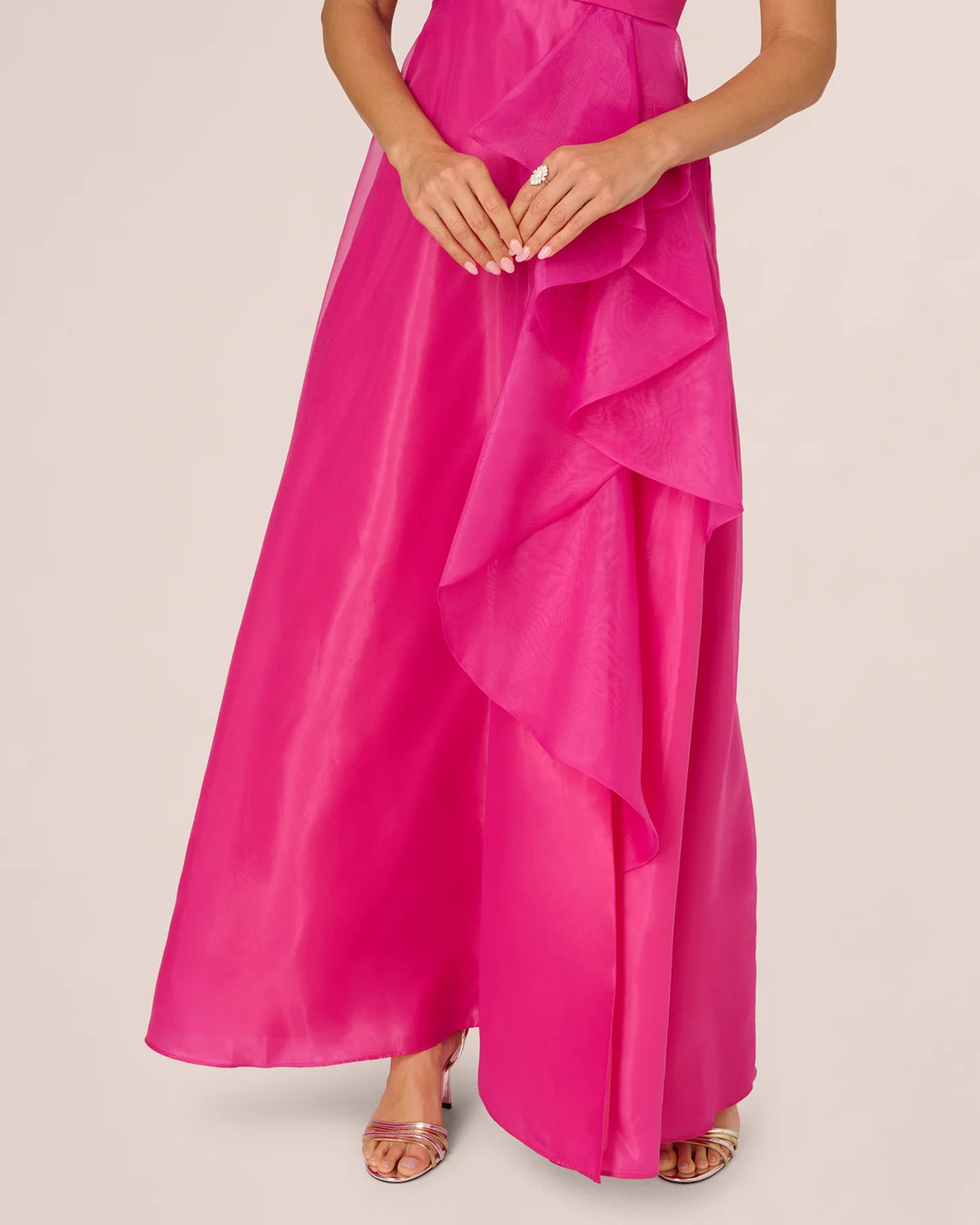 one-shoulder a-line maxi mother of the bride dress - image 5