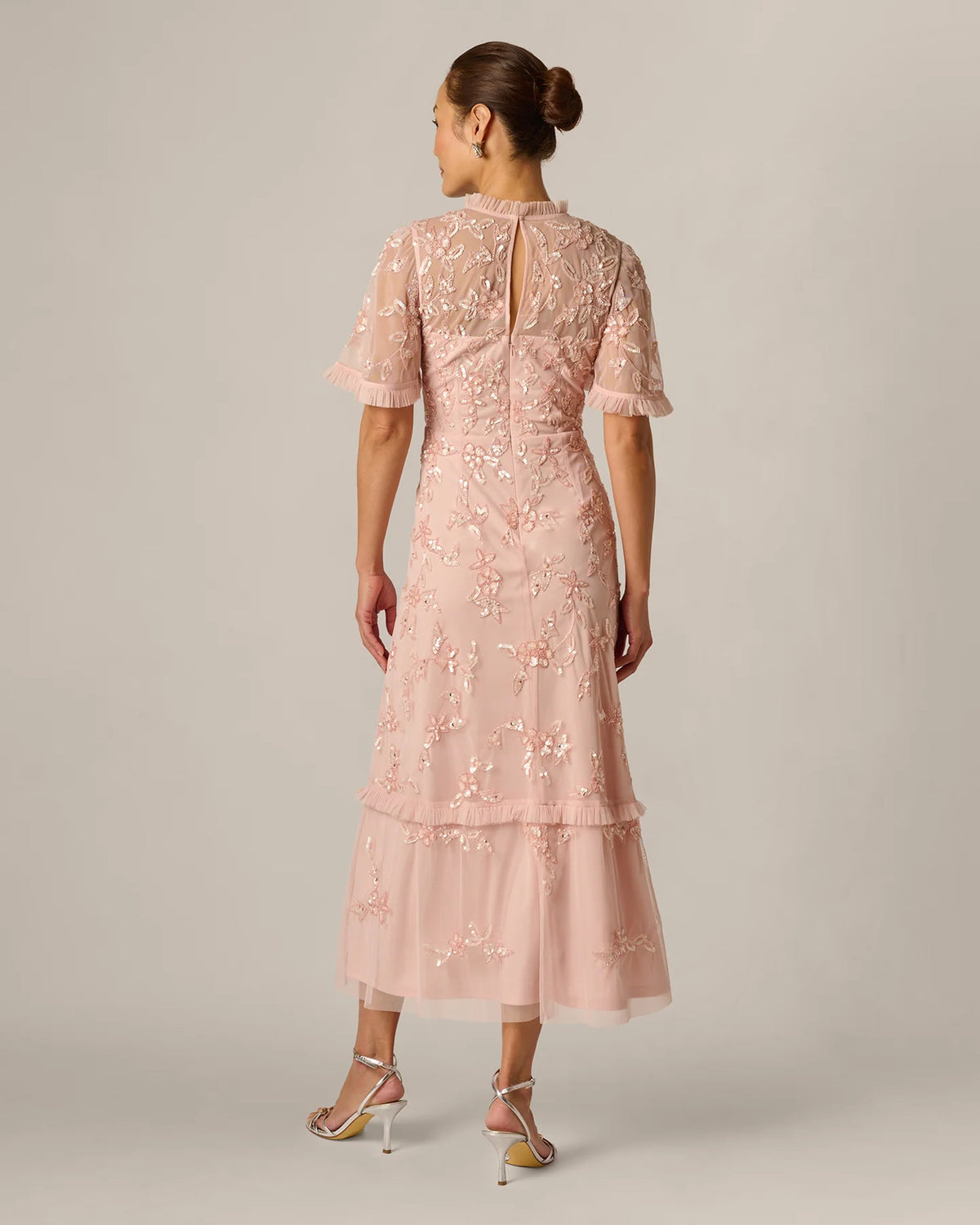 flutter-sleeve a-line midi mother of the bride dress - image 5