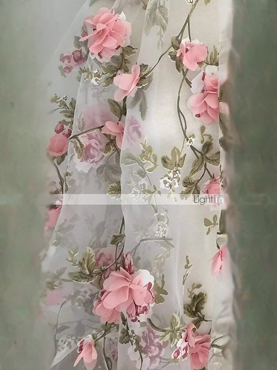 Pearl Pink midi prom dress, alternate view showing the skirt and hem