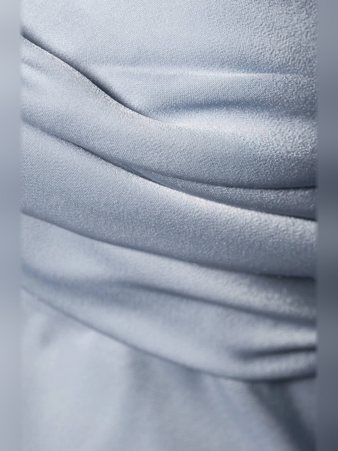 Blue mini homecoming dress, alternate view showing the skirt and hem