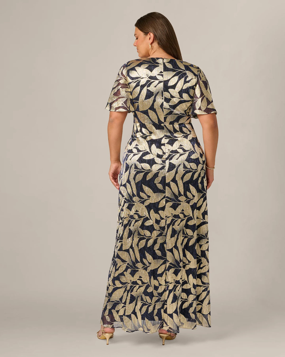 short-sleeve a-line maxi mother of the bride dress - image 5
