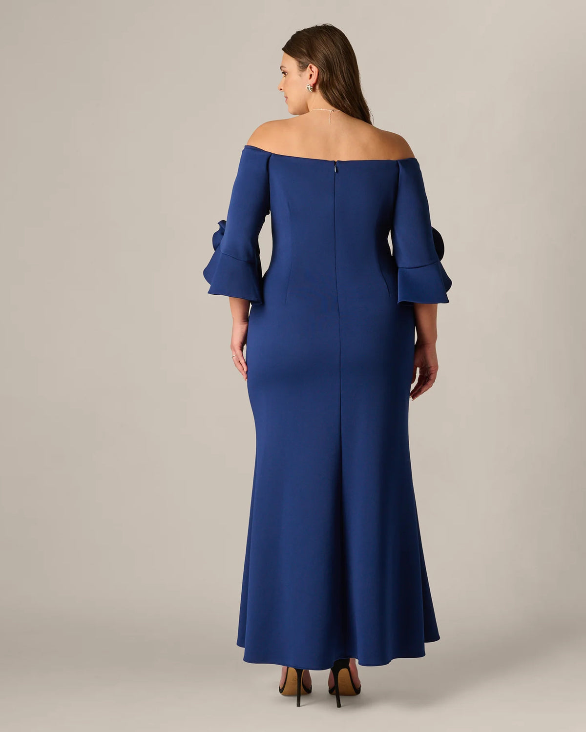 off-shoulder a-line maxi mother of the bride dress - image 5
