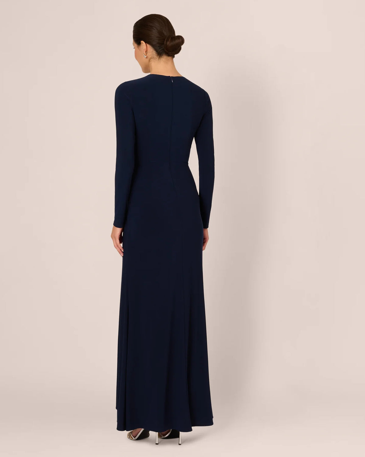 long-sleeve a-line maxi mother of the bride dress - image 5