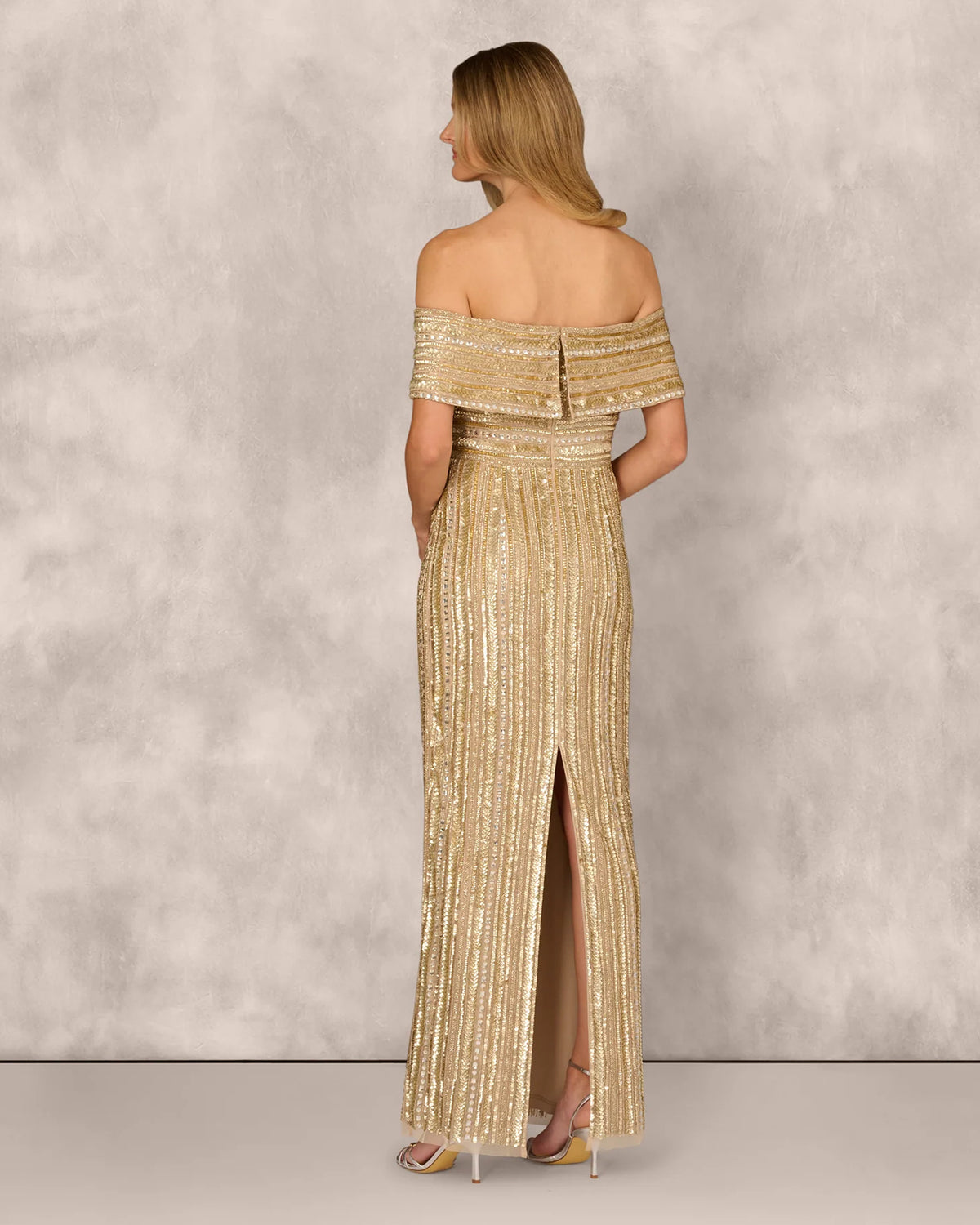 off-shoulder sheath maxi mother of the bride dress - image 5