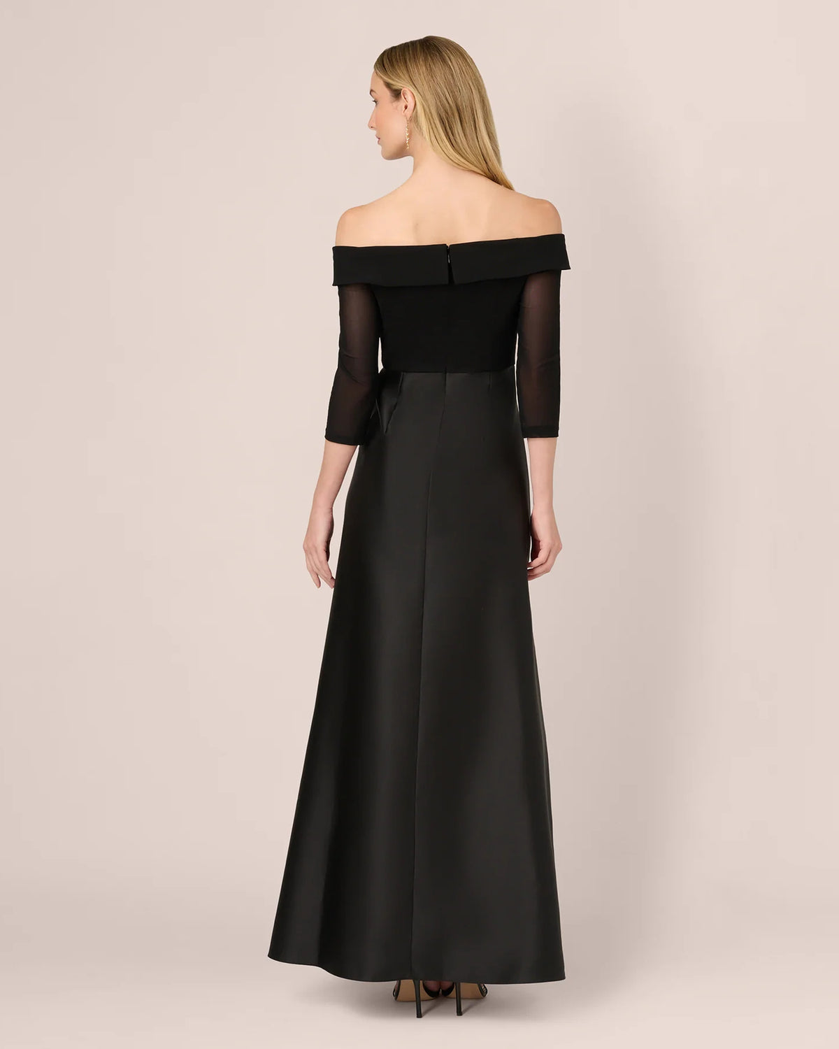 off-shoulder a-line maxi mother of the bride dress - image 5